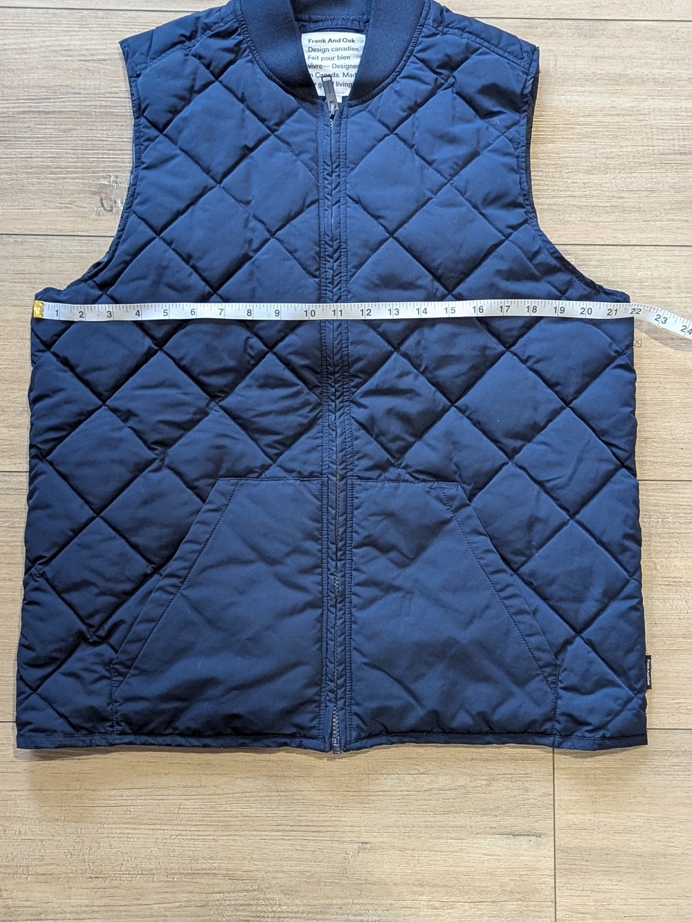 Frank And Oak Men’s Navy Quilted Packable Vest Large